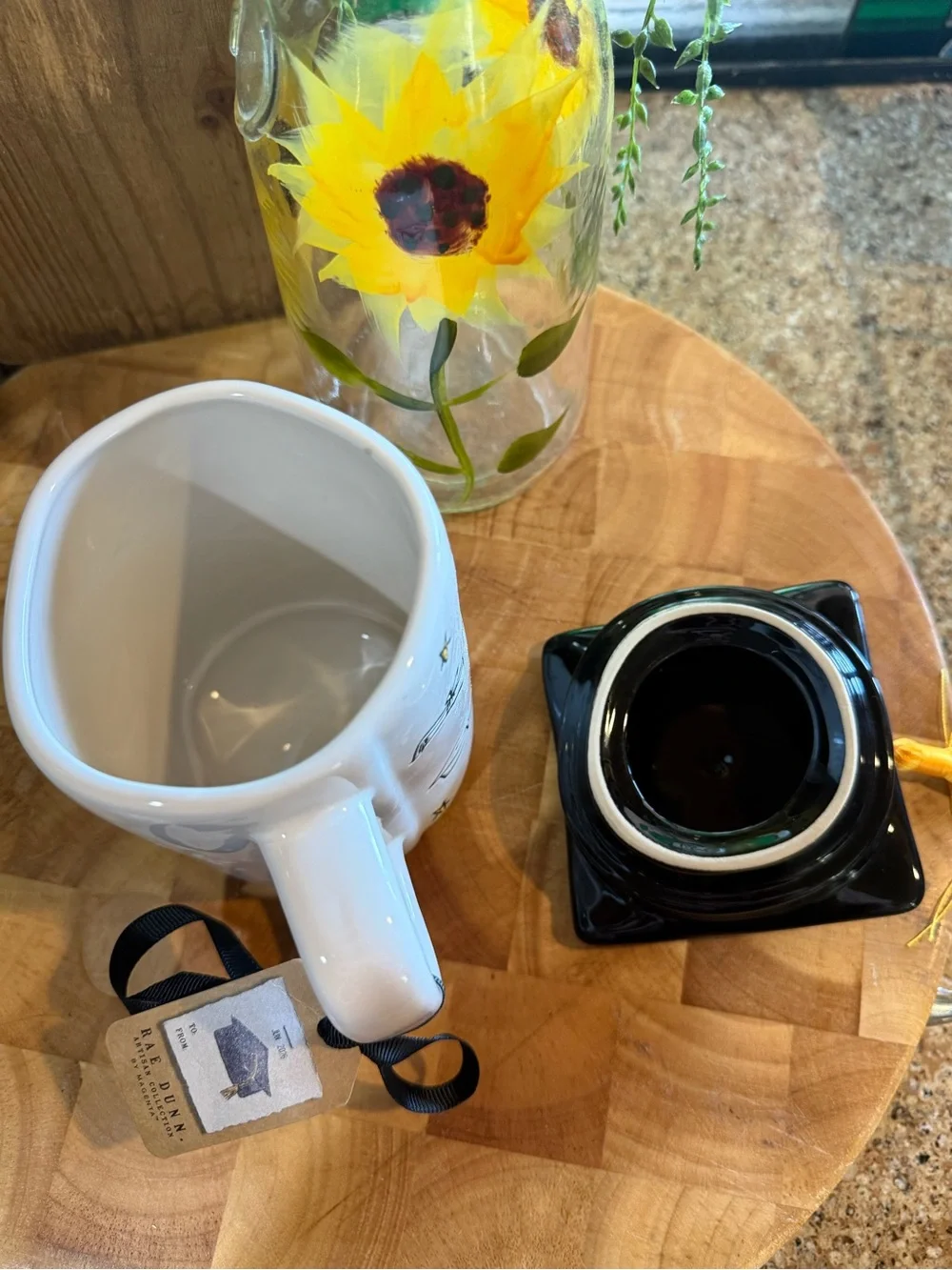 Rae Dunn “Tassel Worth the Hassle” Graduation Mug with Cap Lid & Tassel